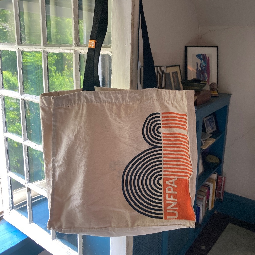 United Nations UNFPA Reproductive Rights Orange & Black Unisex Cotton Tote Bag